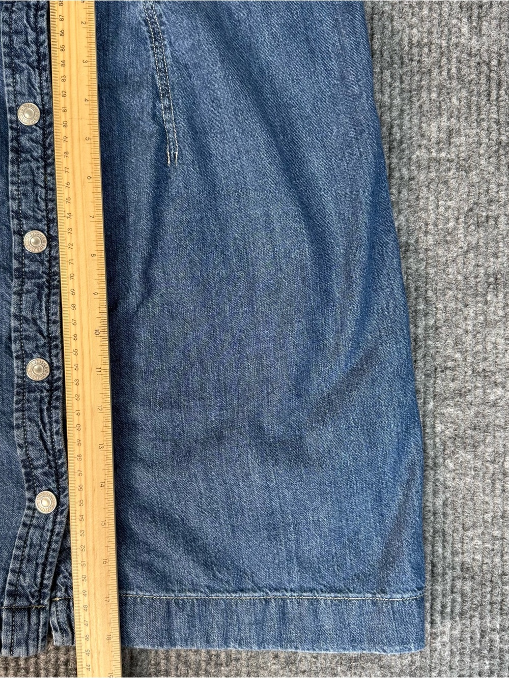 Levi's Blue Denim Button-Front Long Sleeve Shirt Dress - Picture 5 of 6